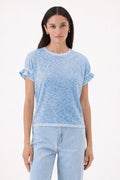 Goldie Coastal Sunwash Puff & Ruffle Sleeve Tee in Sea available at Barbara Katz