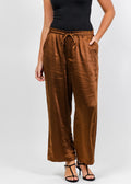 Melissa Nepton Colette Satin Pant - Chestnut available at Barbara Katz