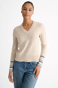 Kinross Colorplay Vee Sweater available at Barbara Katz
