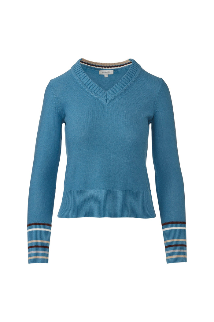 Kinross Colorplay Vee Sweater available at Barbara Katz