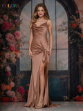 Colors Dress Fitted Cowl Stretch Satin Prom Dress 3711
