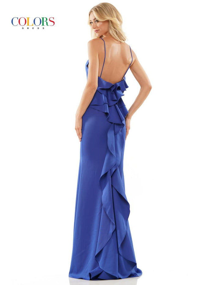 Colors Dress Ruffle Long Dress 2646