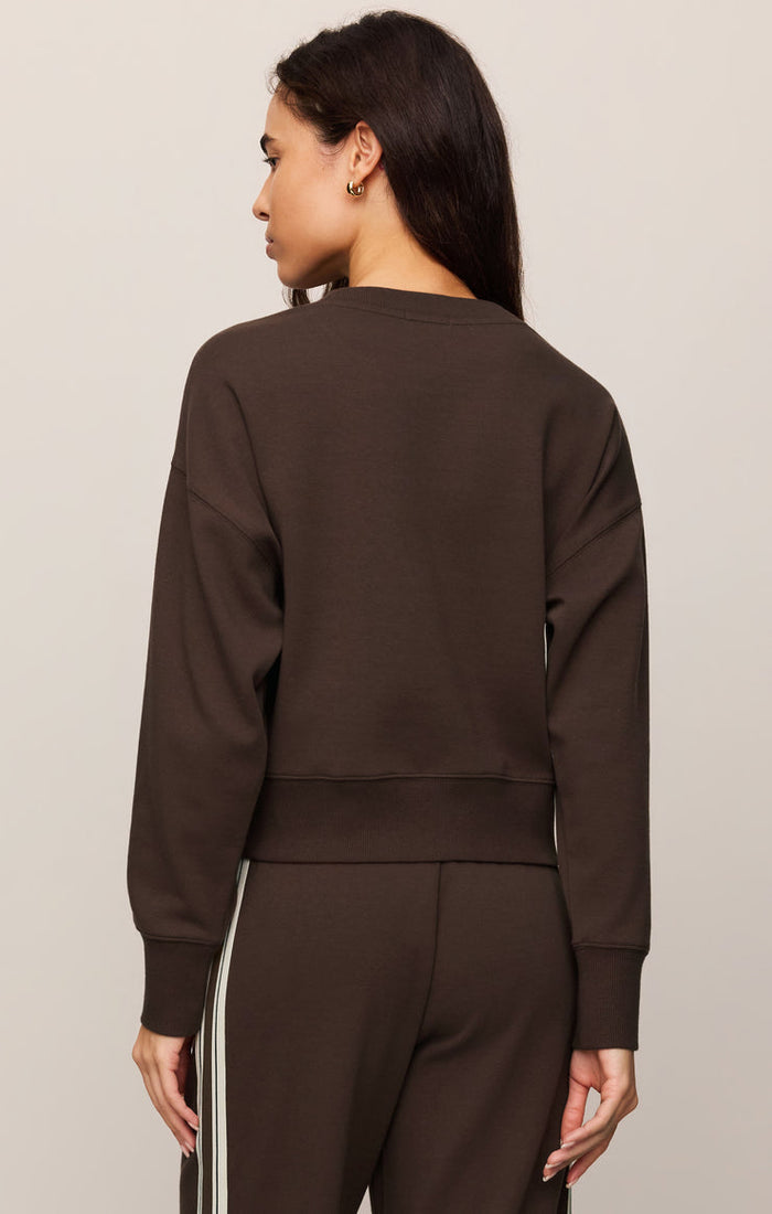 Z Supply Comeback Sweatshirt in Dark Chocolate available at Barbara Katz