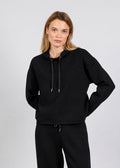 Elliott Lauren Comfort Zone Funnel Neck Top in Black available at Barbara Katz