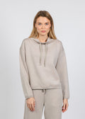 Elliott Lauren Comfort Zone Funnel Neck Top in Tapioca available at Barbara Katz