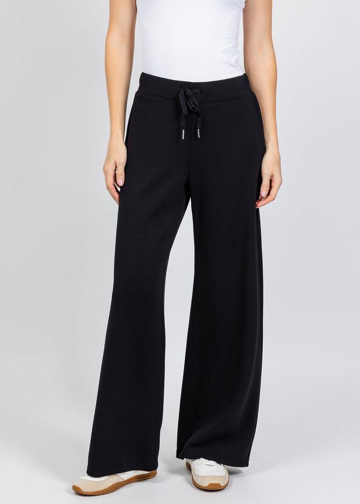 Elliott Lauren Comfort Zone Wide Leg Pant in Black available at Barbara Katz