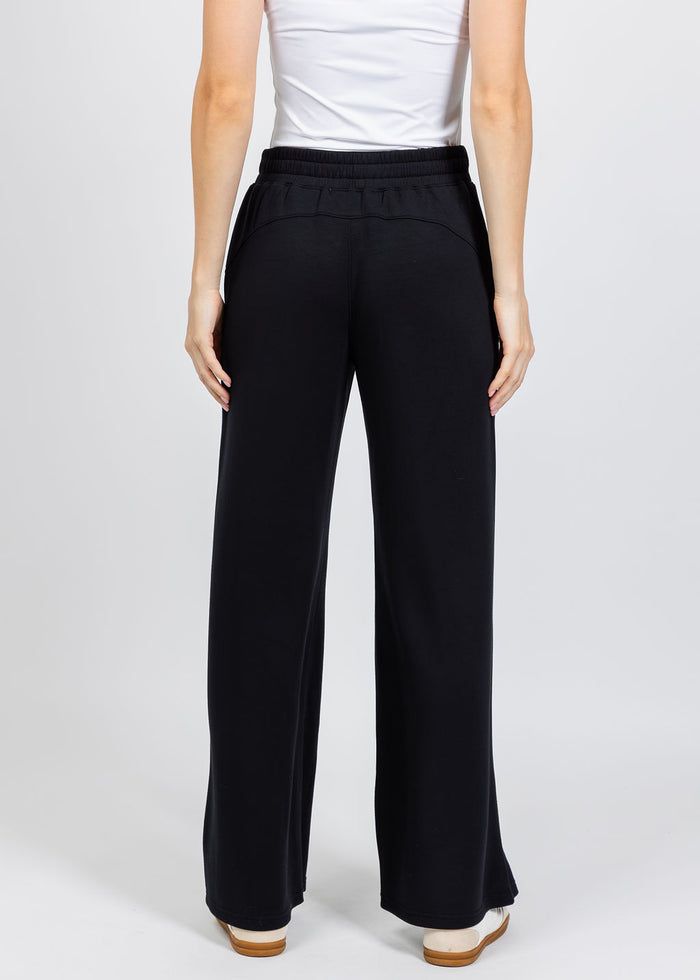 Elliott Lauren Comfort Zone Wide Leg Pant in Black available at Barbara Katz