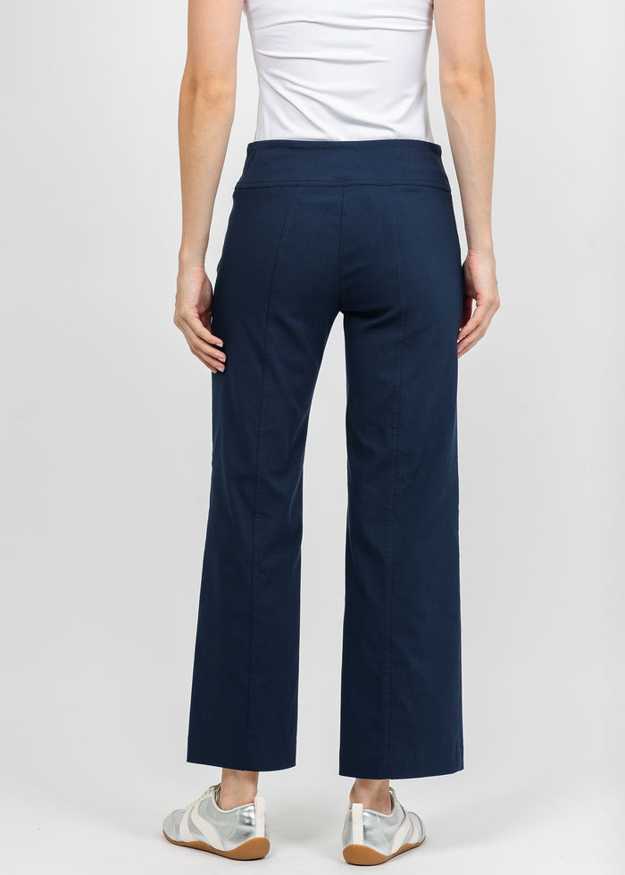 Elliott Lauren Control Stretch Wide Leg Pant With Grommet in Petrol available at Barbara Katz