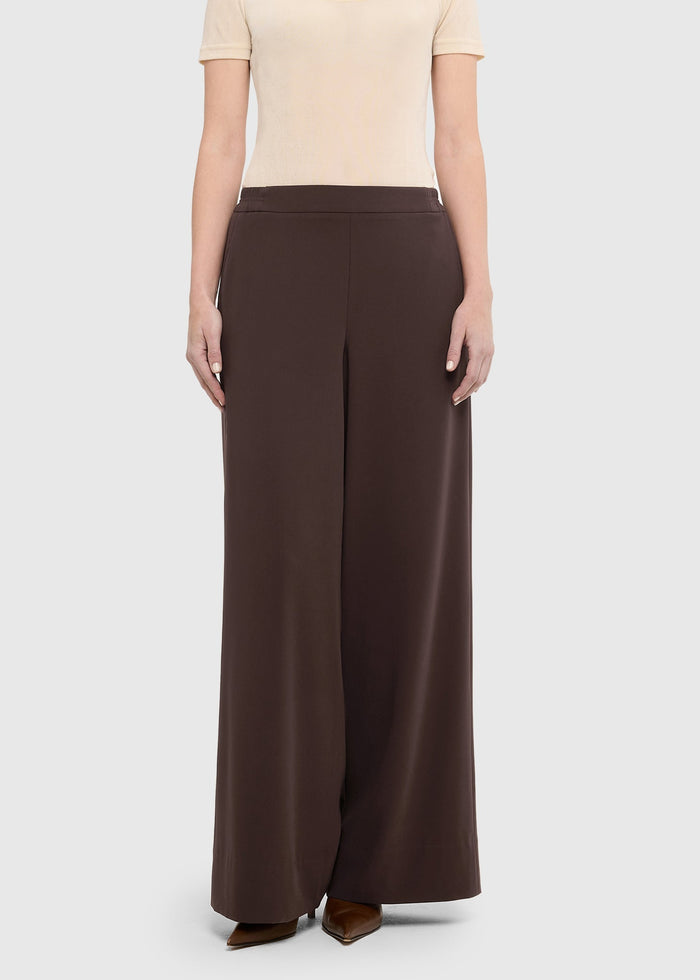MAC Coralie Floating Crepe Pant 30" in Truffle Brown available at Barbara Katz