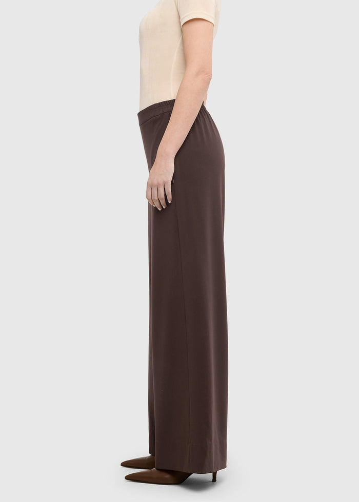 MAC Coralie Floating Crepe Pant 30" in Truffle Brown available at Barbara Katz