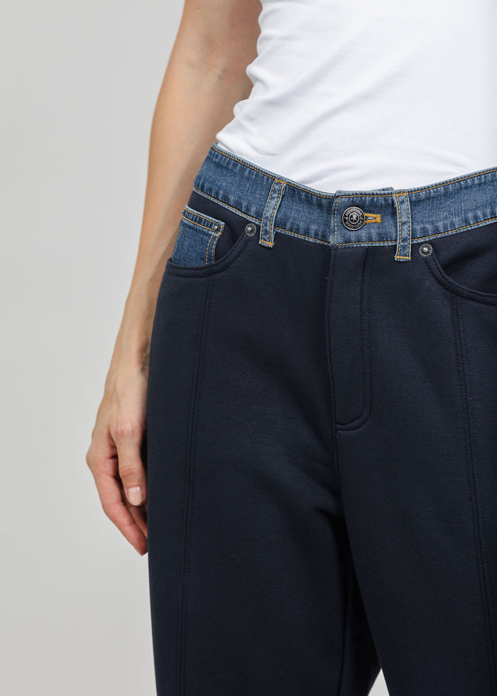 Cinq a Sept Corenna Pant in Navy/Ruisseau available at Barbara Katz