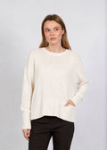 Elliott Lauren Crew Neck Pocket Sweater in Ivory available at Barbara Katz