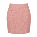 Adroit Atelier Crissy Textured Woven Skirt in Pink Tweed available at Barbara Katz