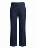 Adroit Atelier Cruz Denim Trouser With Pintuck in Dark Denim available at Barbara Katz