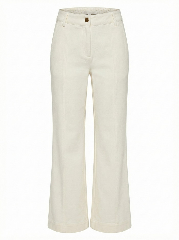 Adroit Atelier Cruz Denim Trouser With Pintuck in Off White available at Barbara Katz