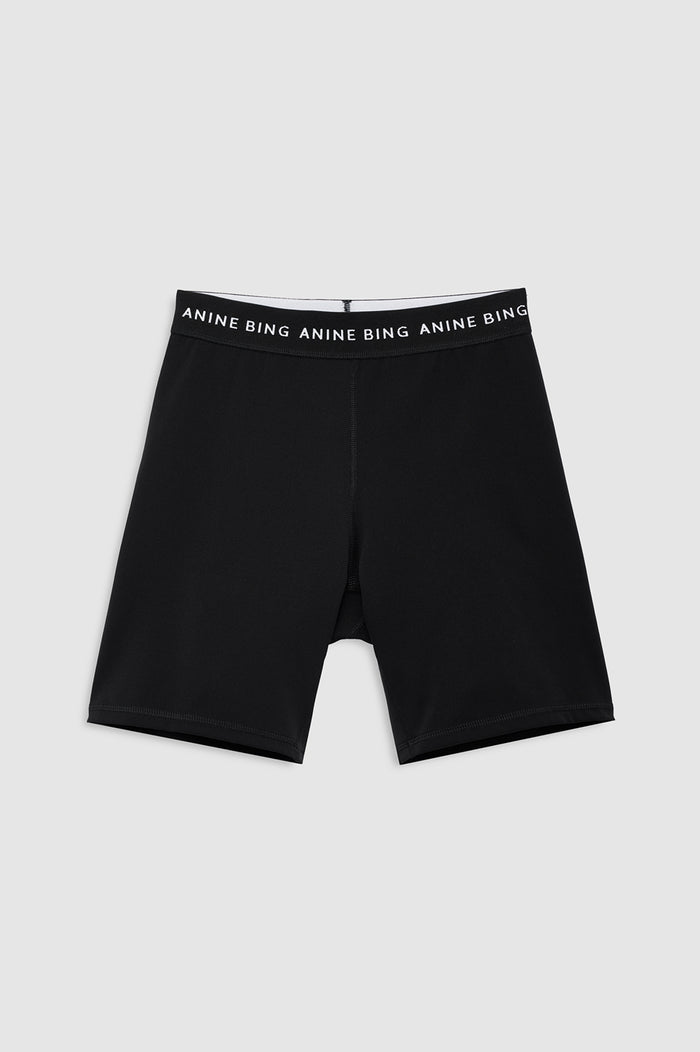 ANINE BING Dan Biker Short - Black - front view
