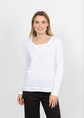 Elliott Lauren Darcy Double Layer Tee in White available at Barbara Katz