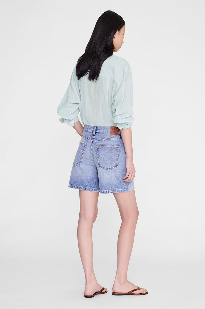 ANINE BING Delaney Short - Arbor Blue - front view - on model back