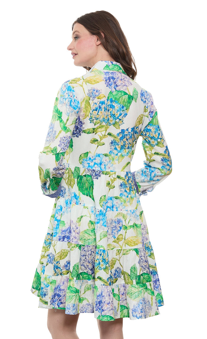 Dizzy-Lizzie Delray Dress in Hydrangeas Print available at Barbara Katz