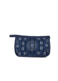 Haute Shore Demi Bandana Print Cosmetic Pouch in Navy available at Barbara Katz