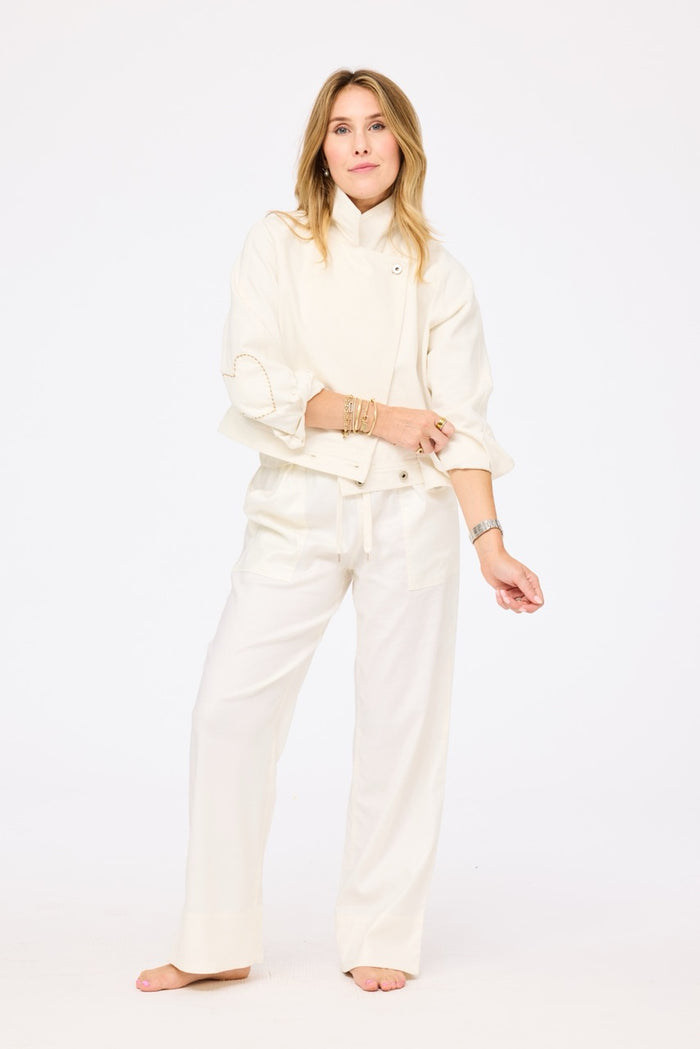 Kerri Rosenthal Denim Jacket in Cloud available at Barbara Katz