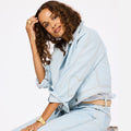 Kerri Rosenthal Denim Jacket in Light Wash available at Barbara Katz