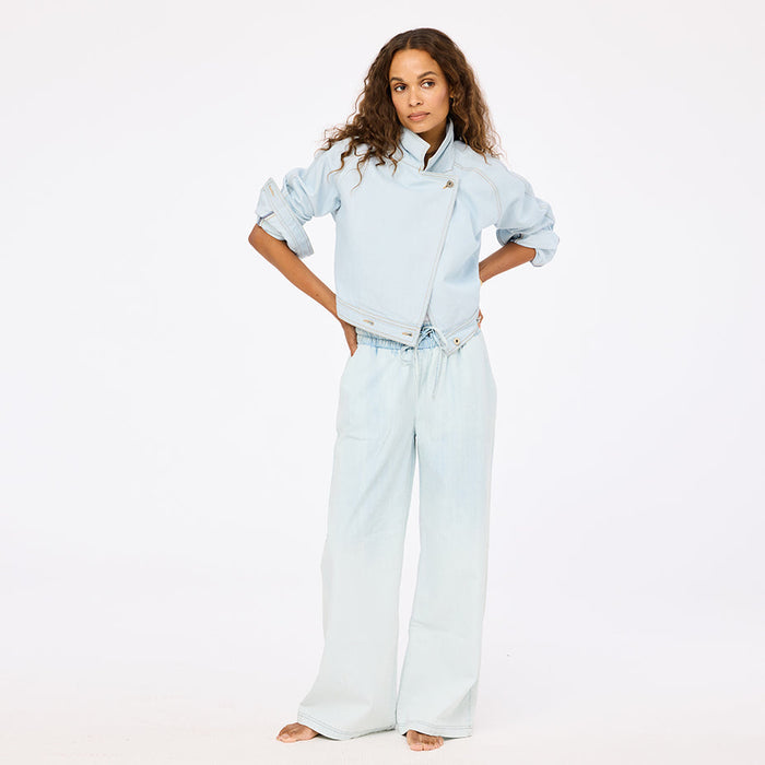 Kerri Rosenthal Denim Jacket and Pants in Light Wash available at Barbara Katz