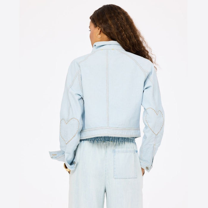 Kerri Rosenthal Denim Jacket in Light Wash available at Barbara Katz