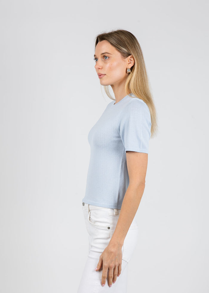 Simkhai Devon Knit Tee in Tidepool available at Barbara Katz