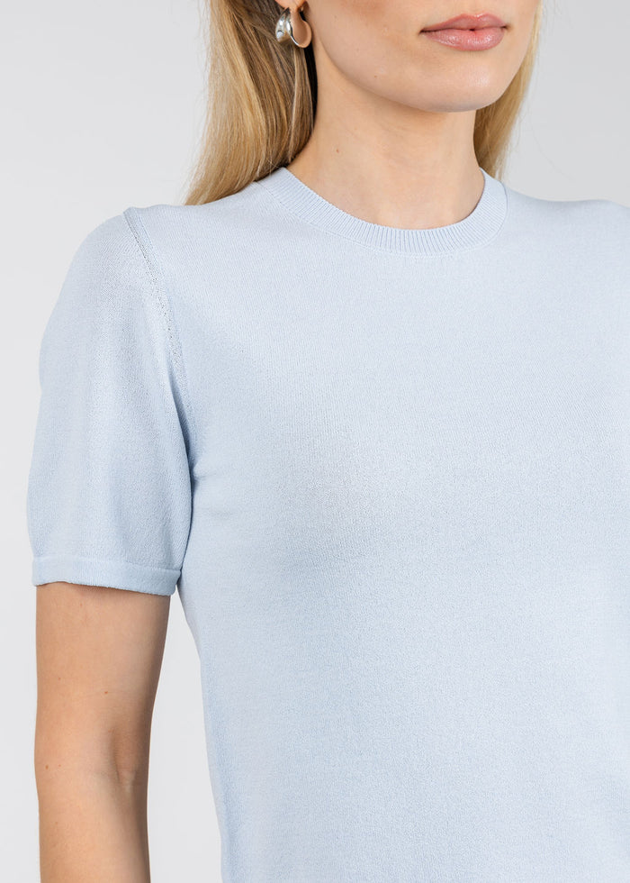 Simkhai Devon Knit Tee in Tidepool available at Barbara Katz