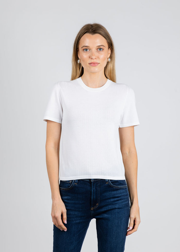 Simkhai Devon Knit Tee in White available at Barbara Katz