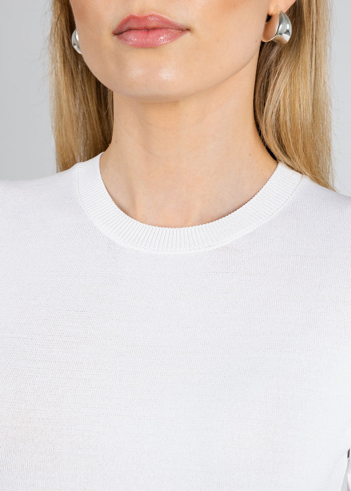 Simkhai Devon Knit Tee in White available at Barbara Katz