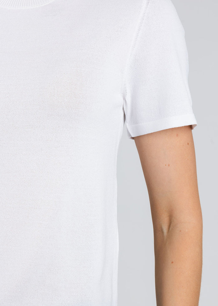 Simkhai Devon Knit Tee in White available at Barbara Katz