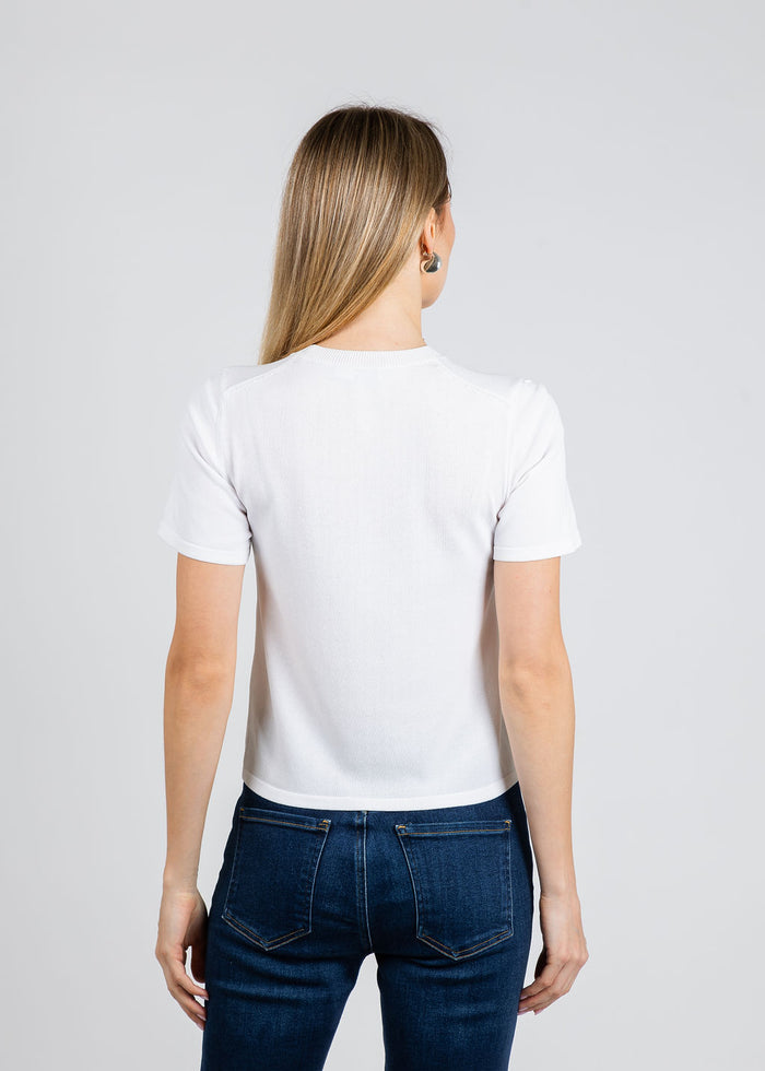 Simkhai Devon Knit Tee in White available at Barbara Katz