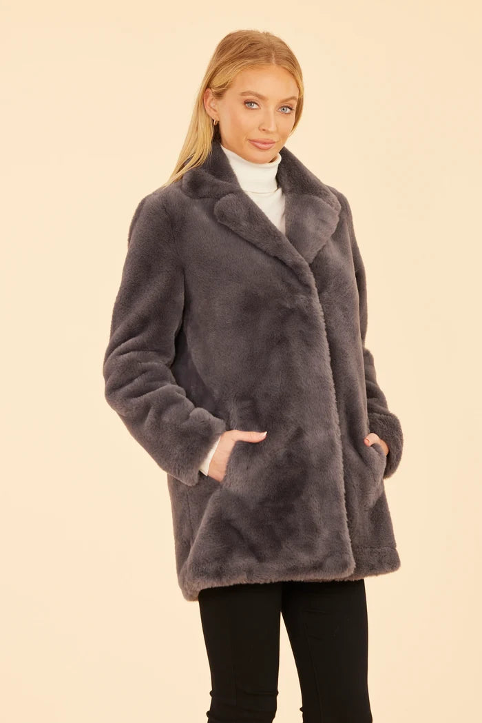 Dolce Cabo Mid Length Faux Fur Jacket 74871
