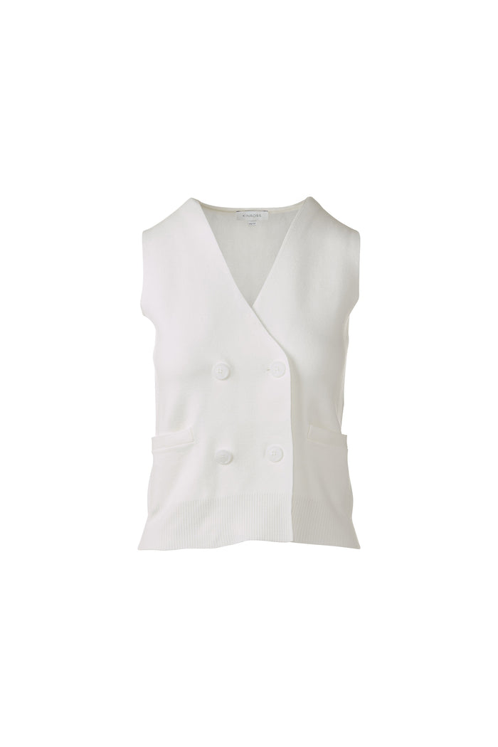 Kinross Double Breasted Vest Cardigan available at Barbara Katz