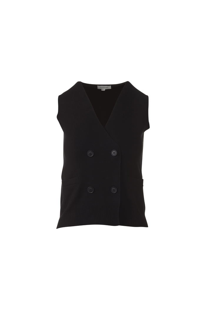 Kinross Double Breasted Vest Cardigan available at Barbara Katz