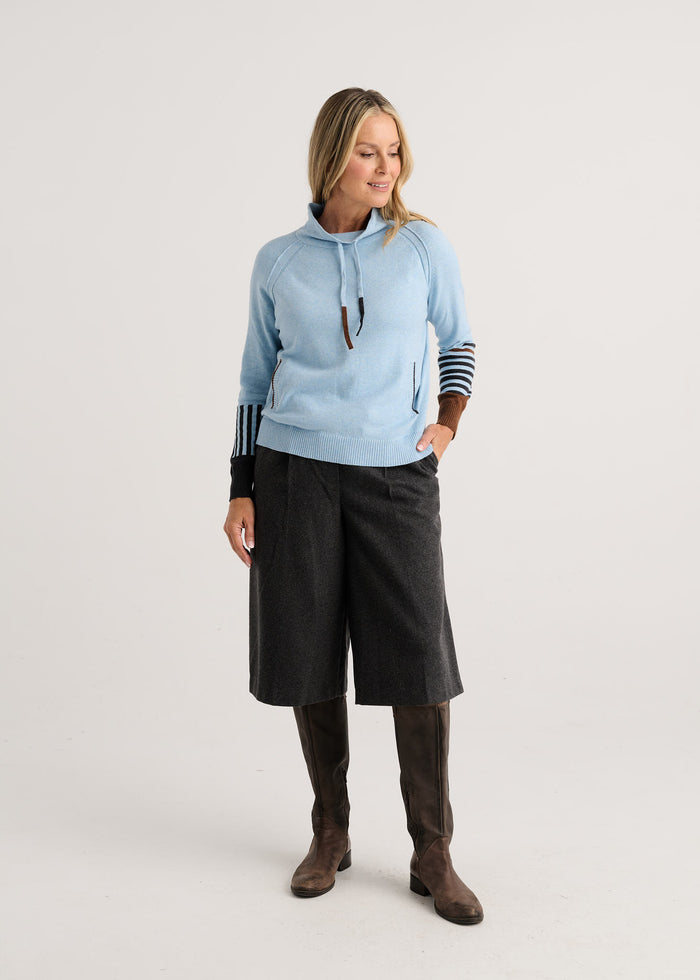 Zaket & Plover Drawcord Sweater in Arctic available at Barbara Katz