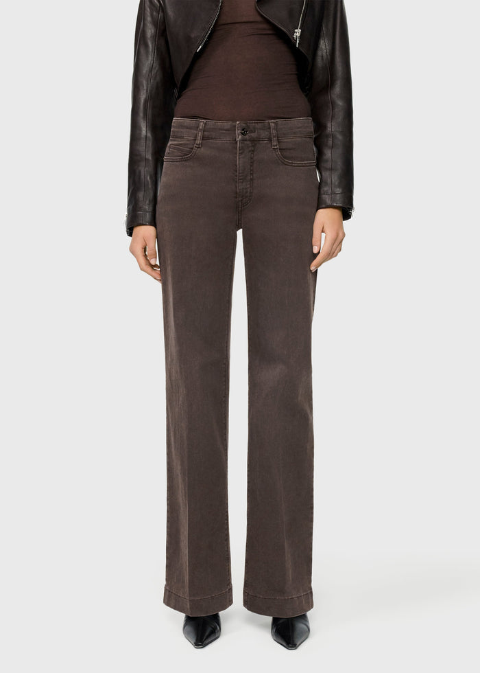 MAC Dream Wide Jeans 30" in Brown Stone Wash available at Barbara Katz