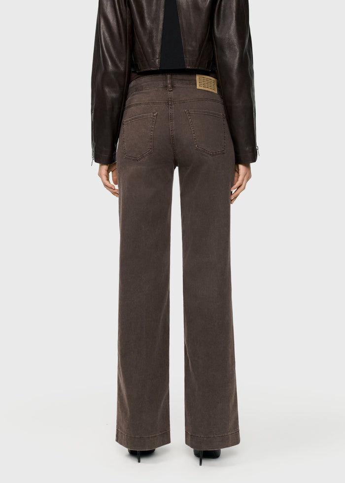 MAC Dream Wide Jeans 30" in Brown Stone Wash available at Barbara Katz