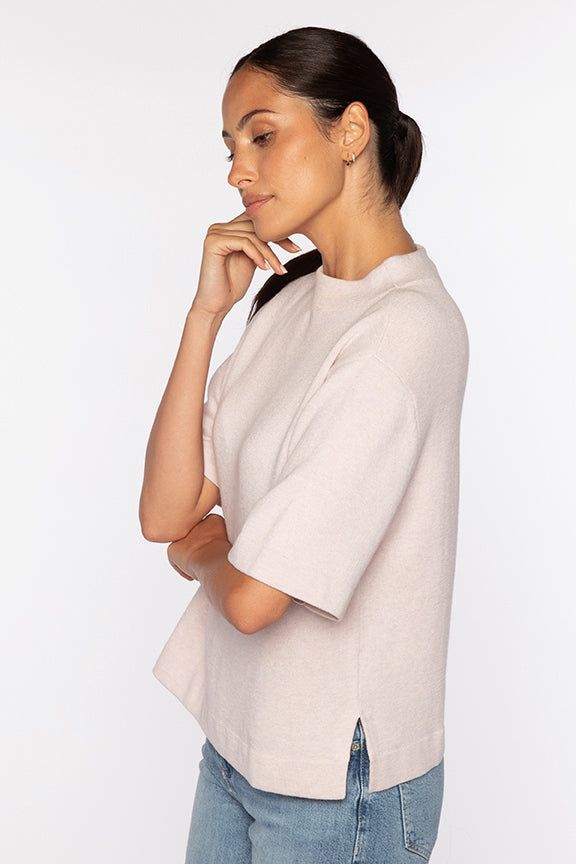 Kinross Easy Low Funnel Neck Sweater available at Barbara Katz