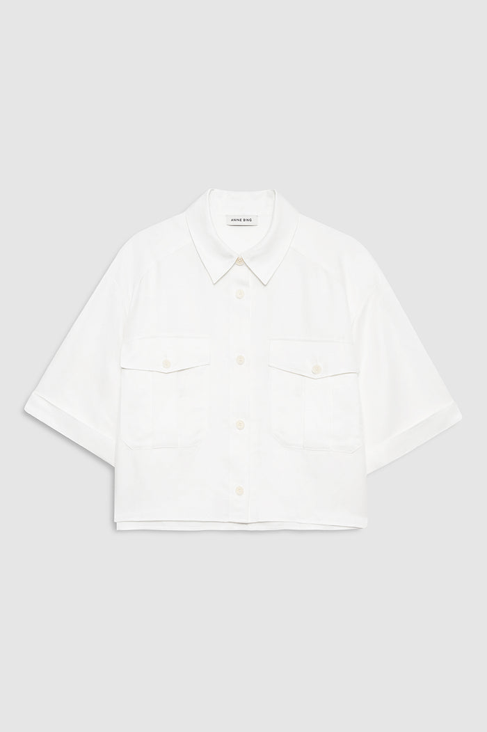 ANINE BING Edith Shirt - Ivory - front view