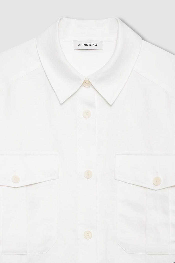 ANINE BING Edith Shirt - Ivory - detail view
