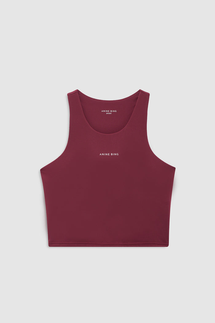 ANINE BING Elina Bra - Burgundy - on model front view