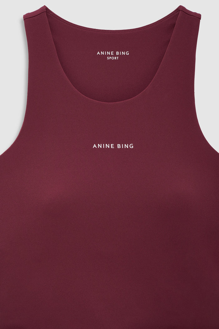 ANINE BING Elina Bra - Burgundy - on model detail view