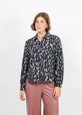Lysse Elizabeth Pleated Balloon Sleeve Shirt in Winter Black Shadow available at Barbara Katz