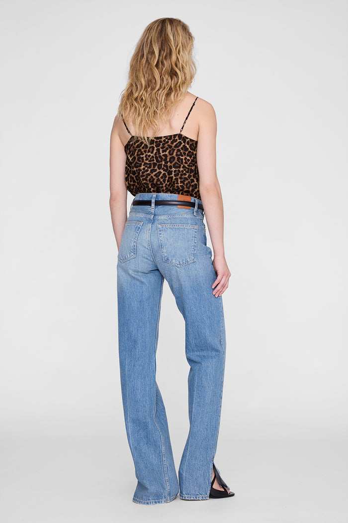 ANINE BING Ellen Top - Black And Brown Leopard - on model back