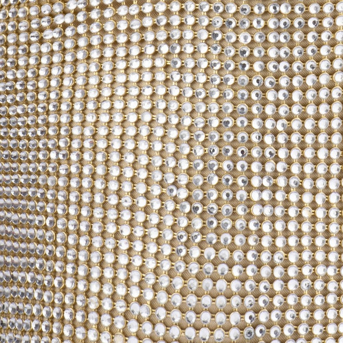 Olga Berg Ellie Crystal Mesh Handle Bag in Champagne available at Barbara Katz