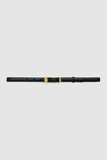 ANINE BING Elly Belt Smooth Leather - Black - front view