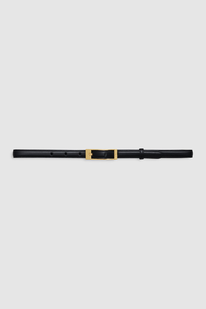 ANINE BING Elly Belt Smooth Leather - Black - front view